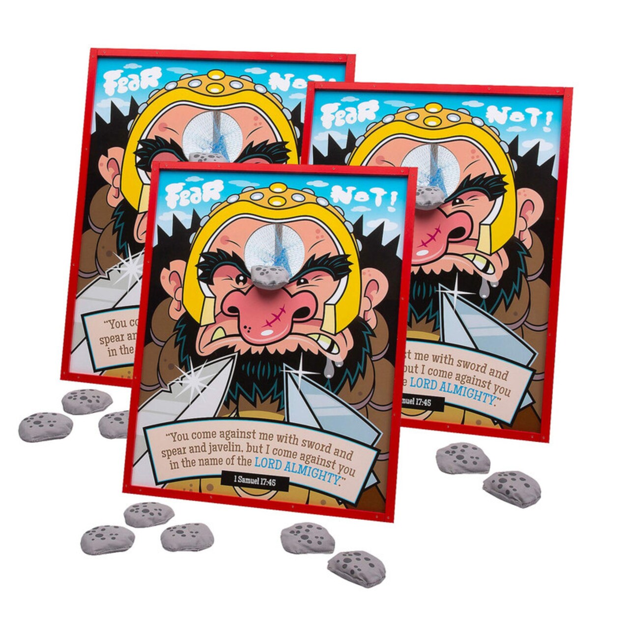 15 1/4" x 19 1/2" Religious David & Goliath Bean Bag Toss Game 7 Pieces